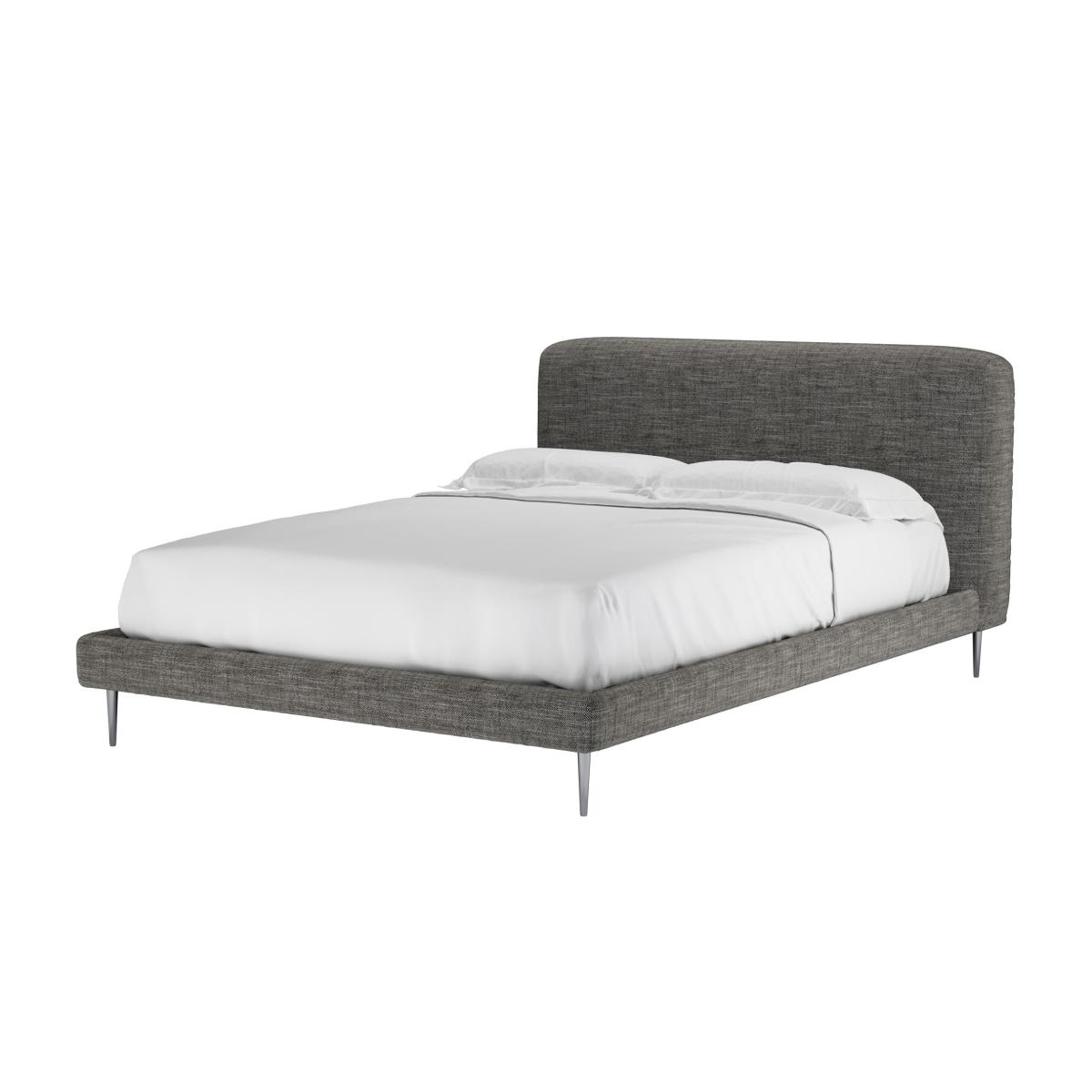 Lucy Double Bed in Liquorice Baylee Multi-Tone Viscose Linen – image 1