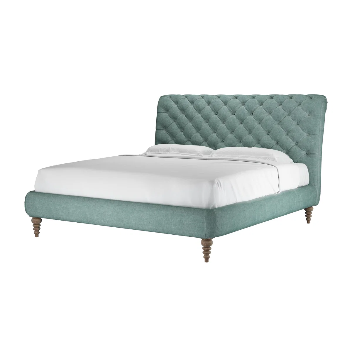 Knightsbridge (No Footboard) Super King Bed in Sea Spray Aquaclean Clever Chenille – image 1