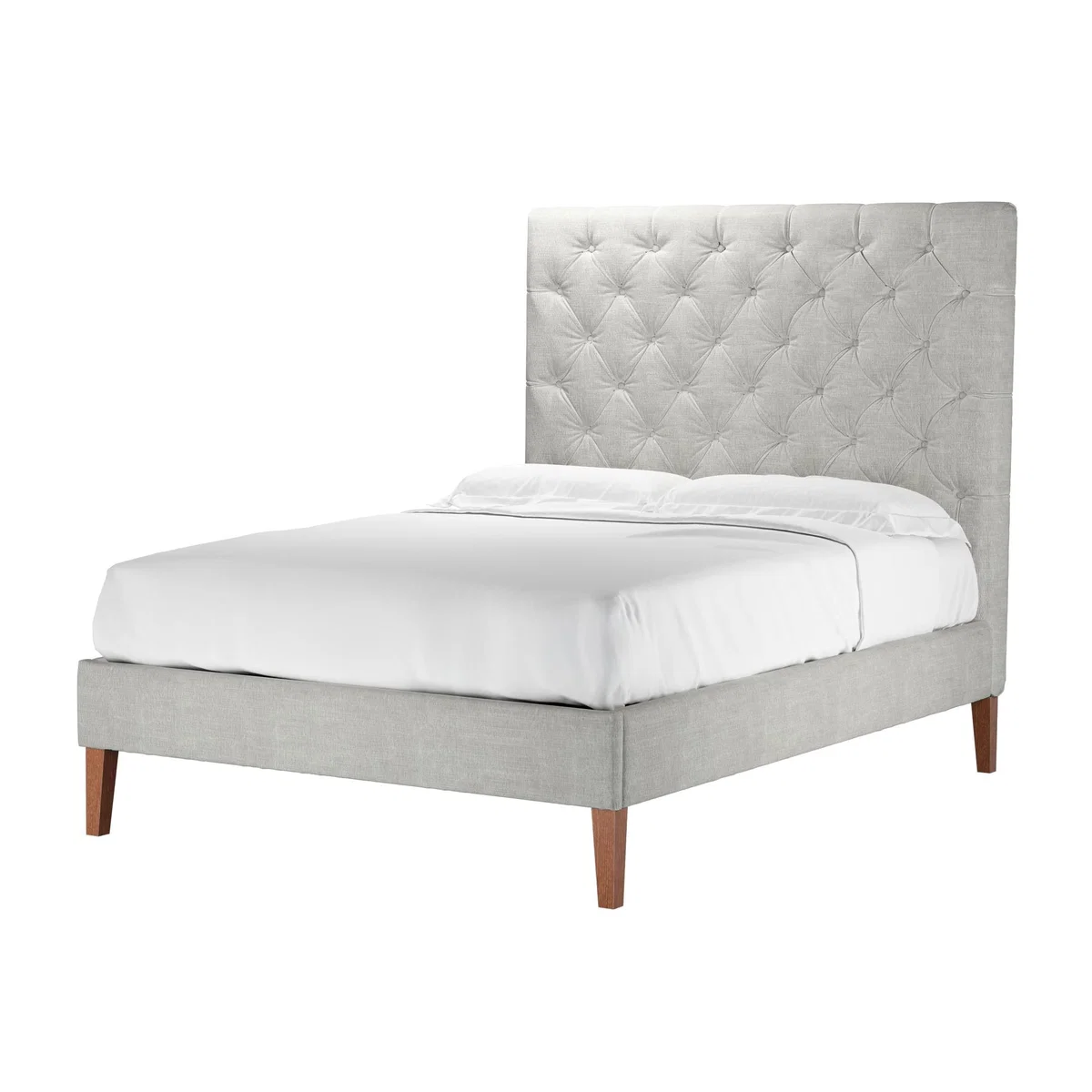 Rosalie 150cm Double Bed in Fog Aquaclean Clever Chenille – image 1