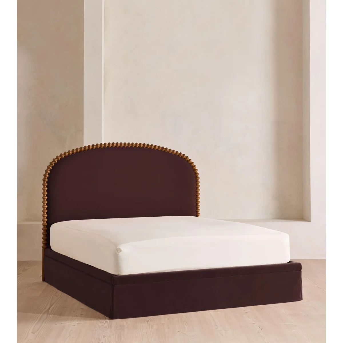 Mika Bed, King, Velvet, Aubergine, UK – image 2
