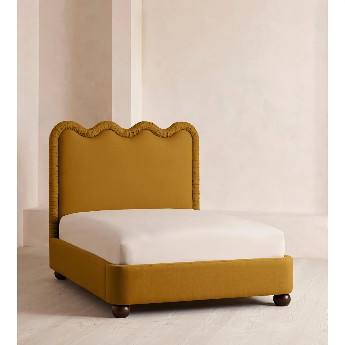 Tristan Bed, King, Linen, Turmeric, UK – image 2