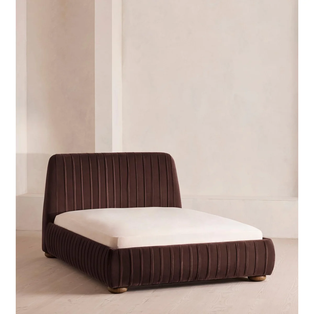 Vivienne Bed, Double, Velvet, Aubergine, UK – image 2
