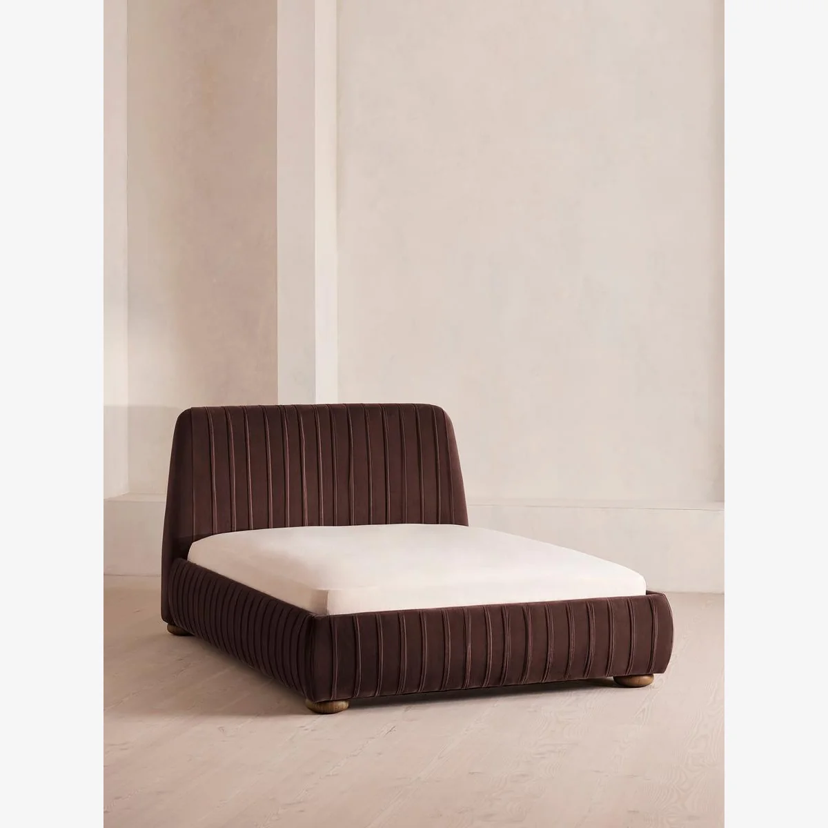 Vivienne Bed, Double, Velvet, Aubergine, UK – image 1