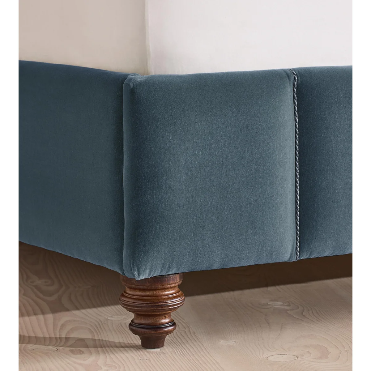Manette Bed, with Twisted Cord, King, Velvet, Grey Blue – image 6