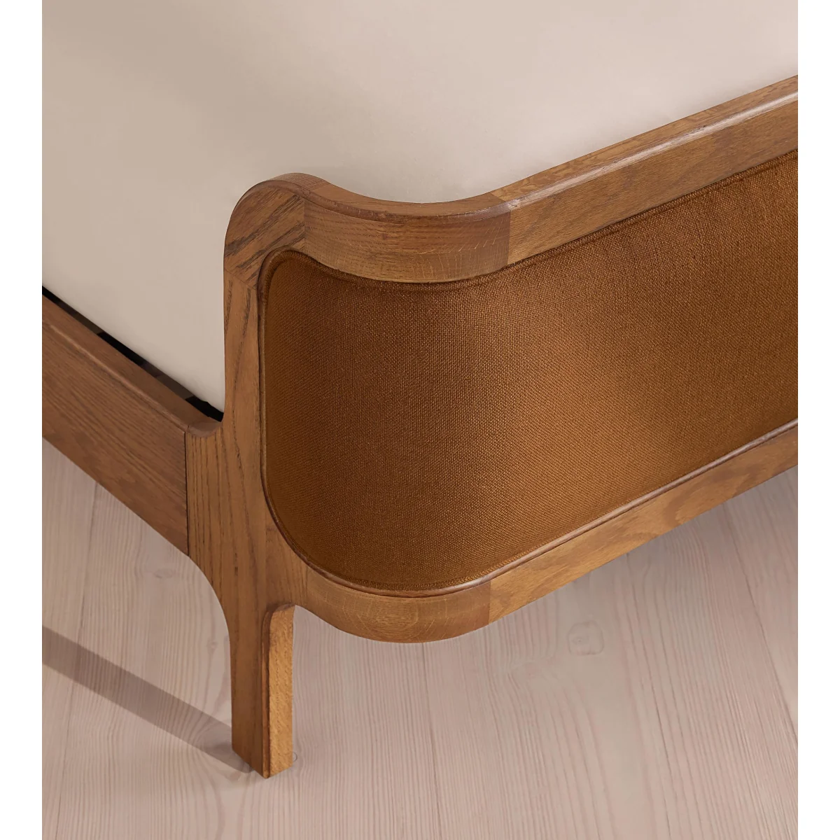 Belsa Bed, Light Wood, King, Linen, Terracotta, UK – image 6