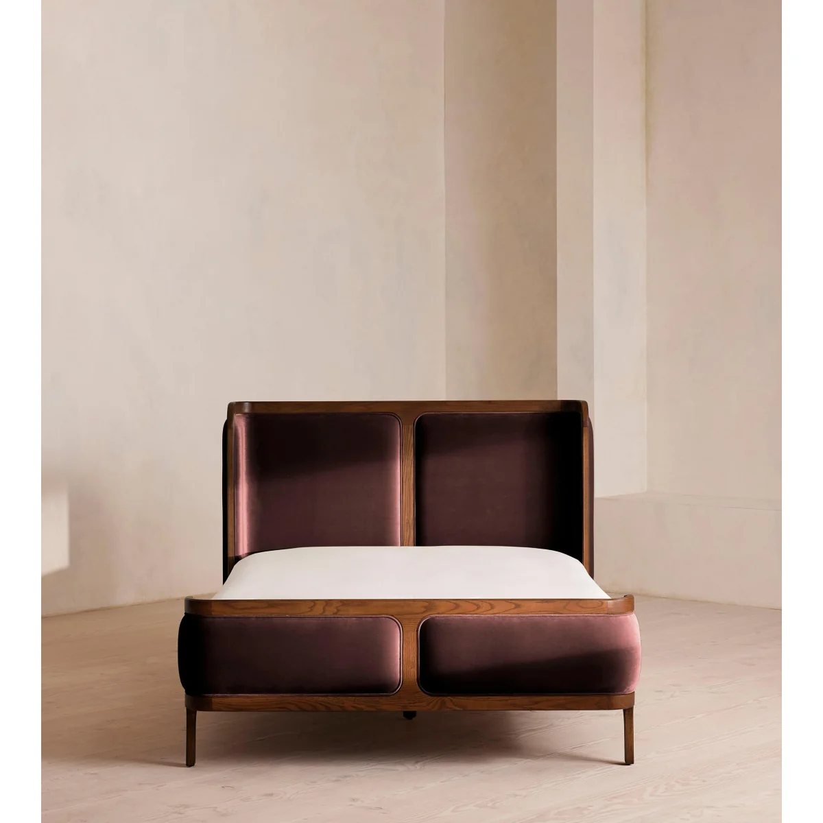 Belsa Bed, Double, Velvet, Aubergine, UK – image 3