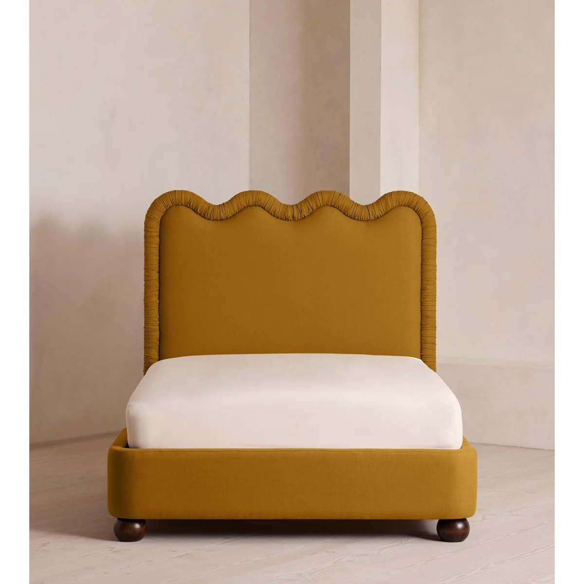 Tristan Bed, Emperor, Linen, Turmeric, UK – image 3