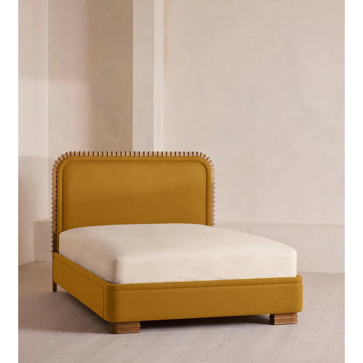 Angus Bed, King, Linen, Turmeric, UK – image 2