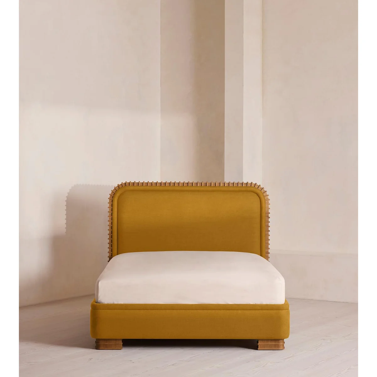 Angus Bed, King, Linen, Turmeric, UK – image 3