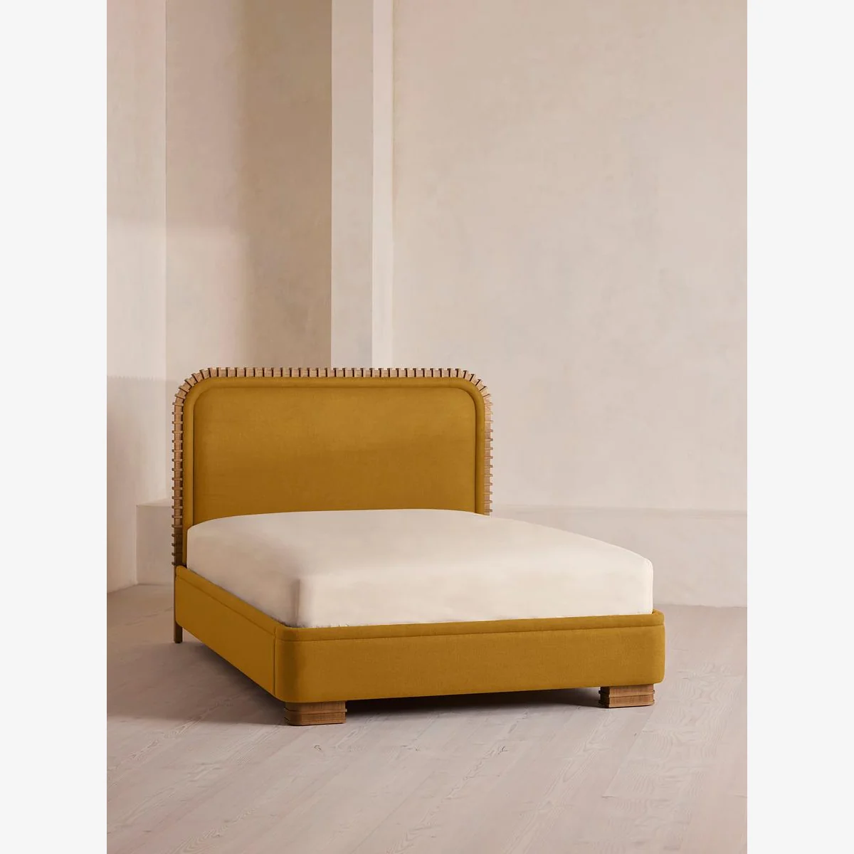 Angus Bed, King, Linen, Turmeric, UK – image 1