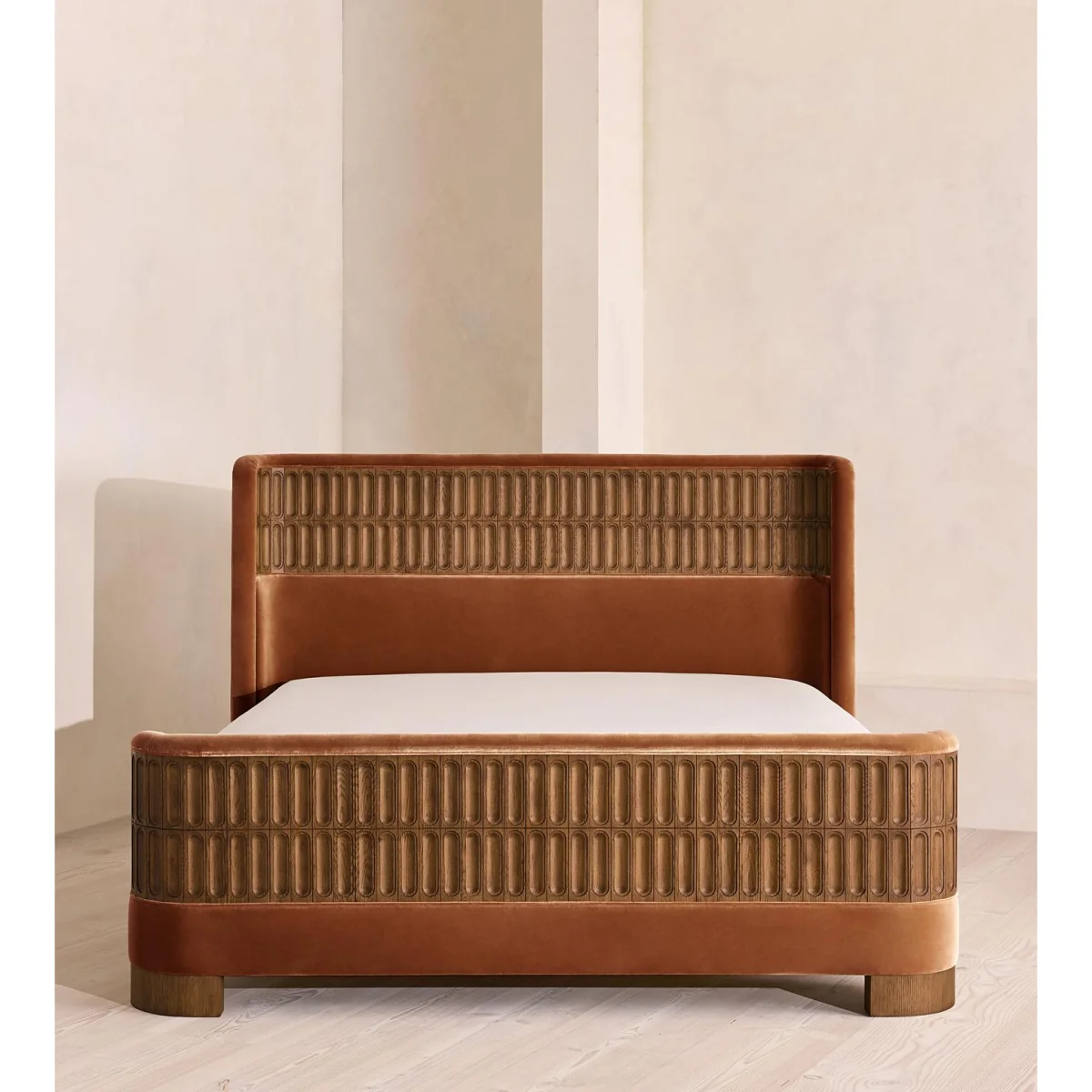 Devon Bed, King, Velvet, Cinnamon, UK – image 3