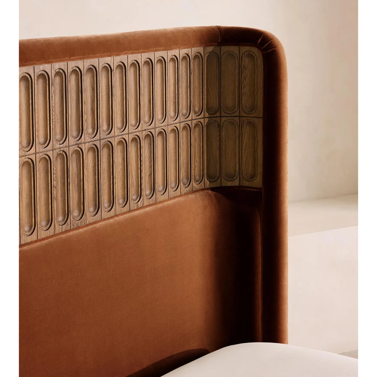 Devon Bed, King, Velvet, Cinnamon, UK – image 4