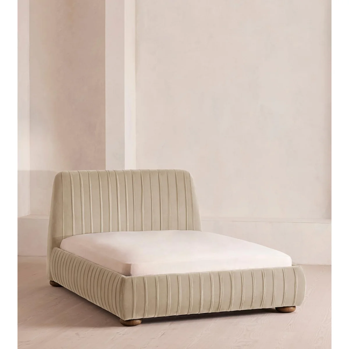 Vivienne Bed, Double, Velvet, Oyster, UK – image 2