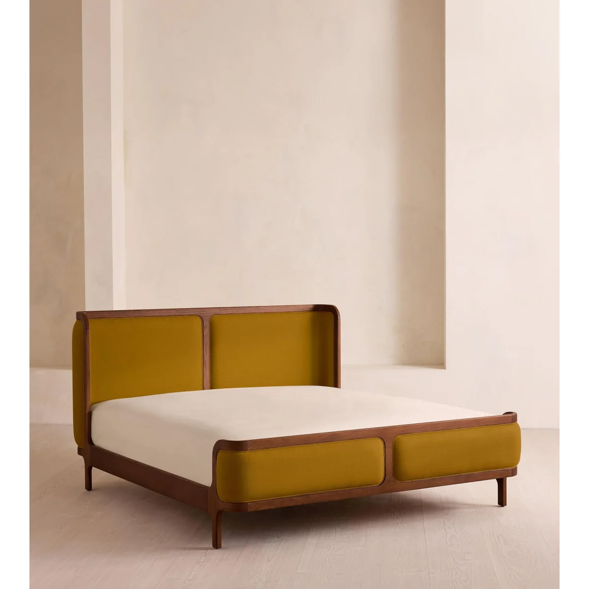 Belsa Bed, Double, Linen, Turmeric, UK – image 2