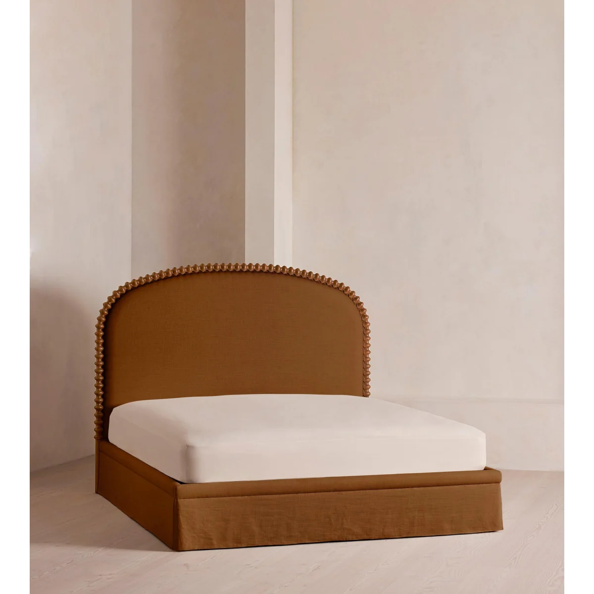 Mika Bed, Super King, Linen, Terracotta, UK – image 2