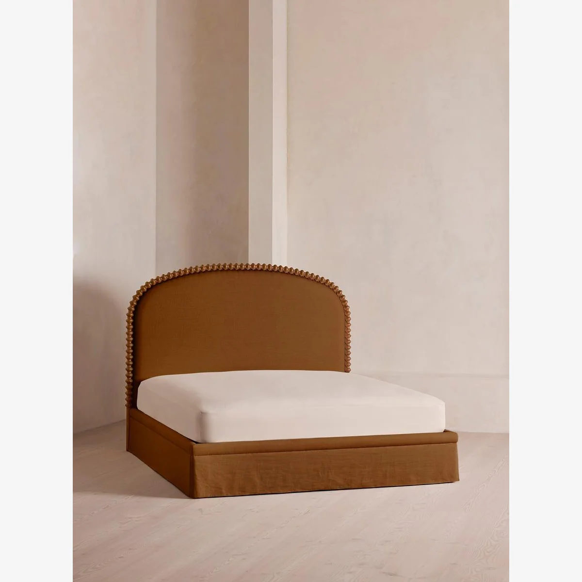 Mika Bed, Super King, Linen, Terracotta, UK – image 1