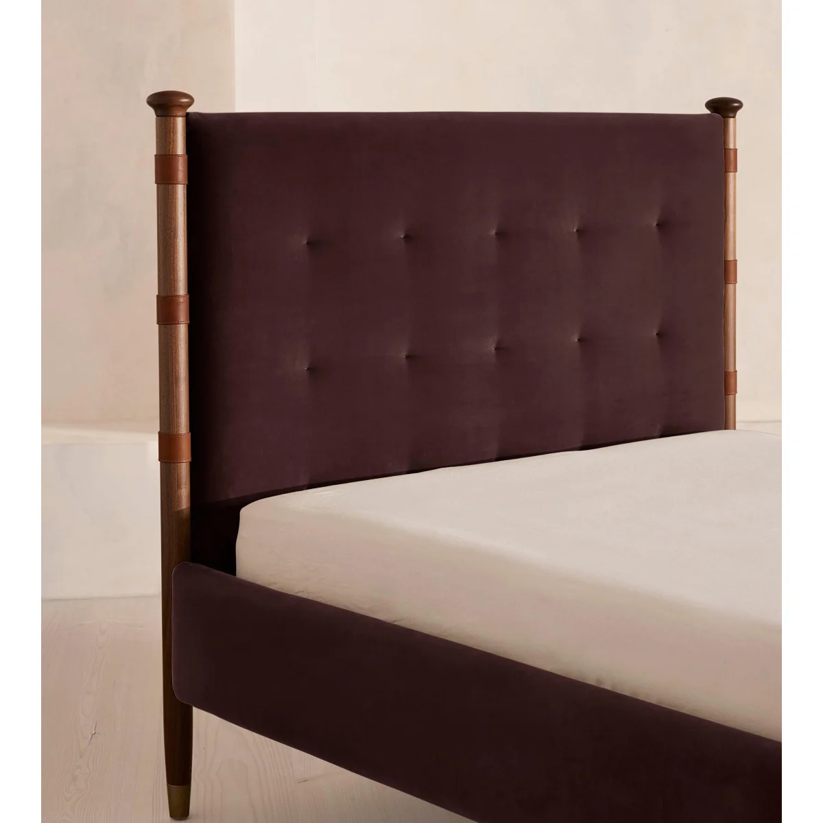 Paolo Bed, Super King, Velvet, Aubergine, UK – image 4