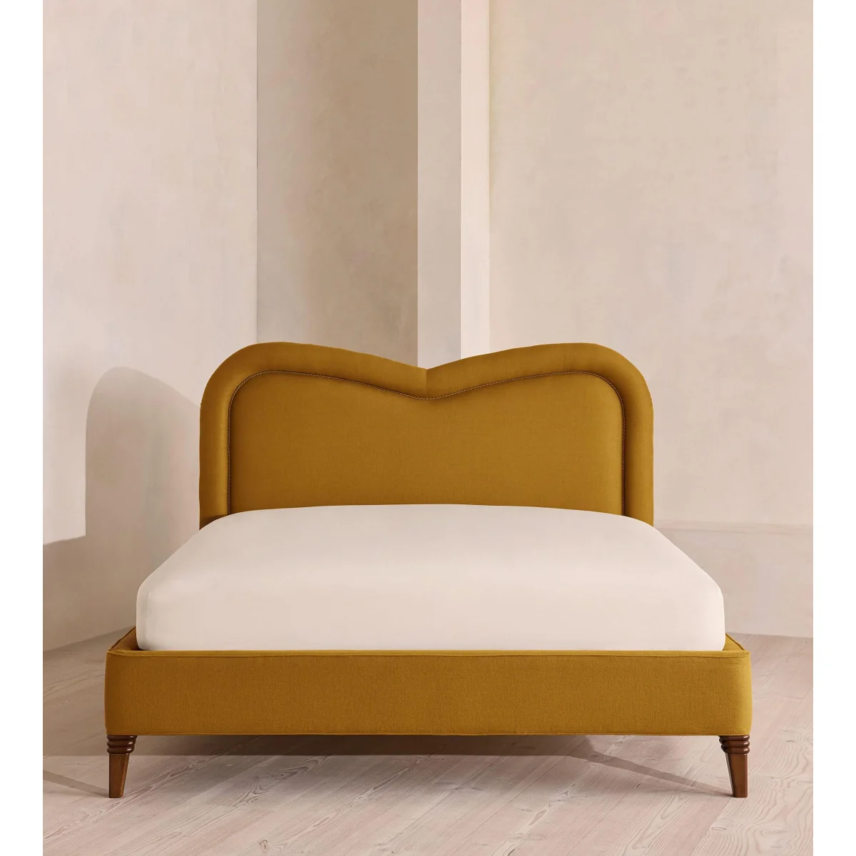 Keira Bed, King, Linen, Turmeric, UK – image 3