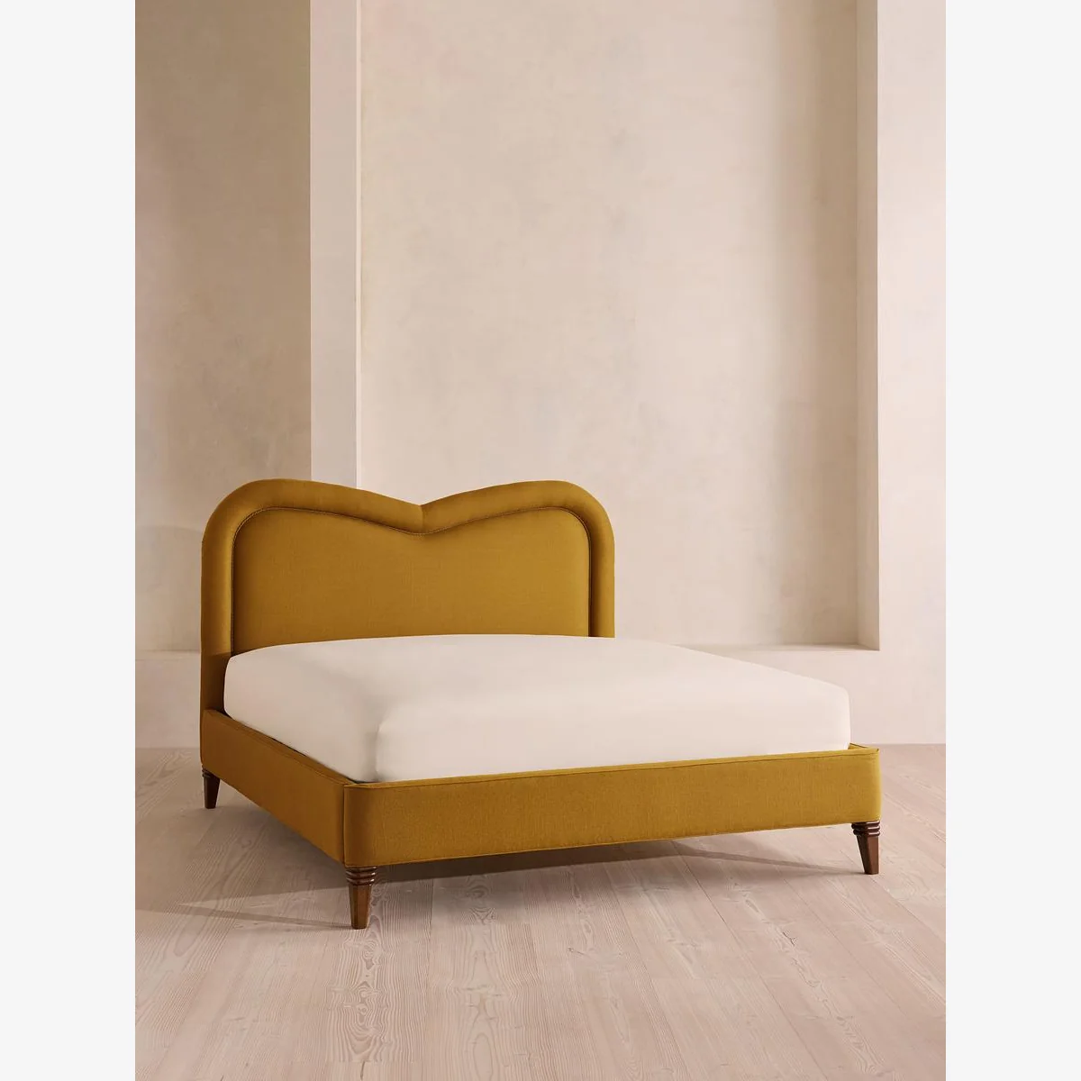 Keira Bed, King, Linen, Turmeric, UK – image 1