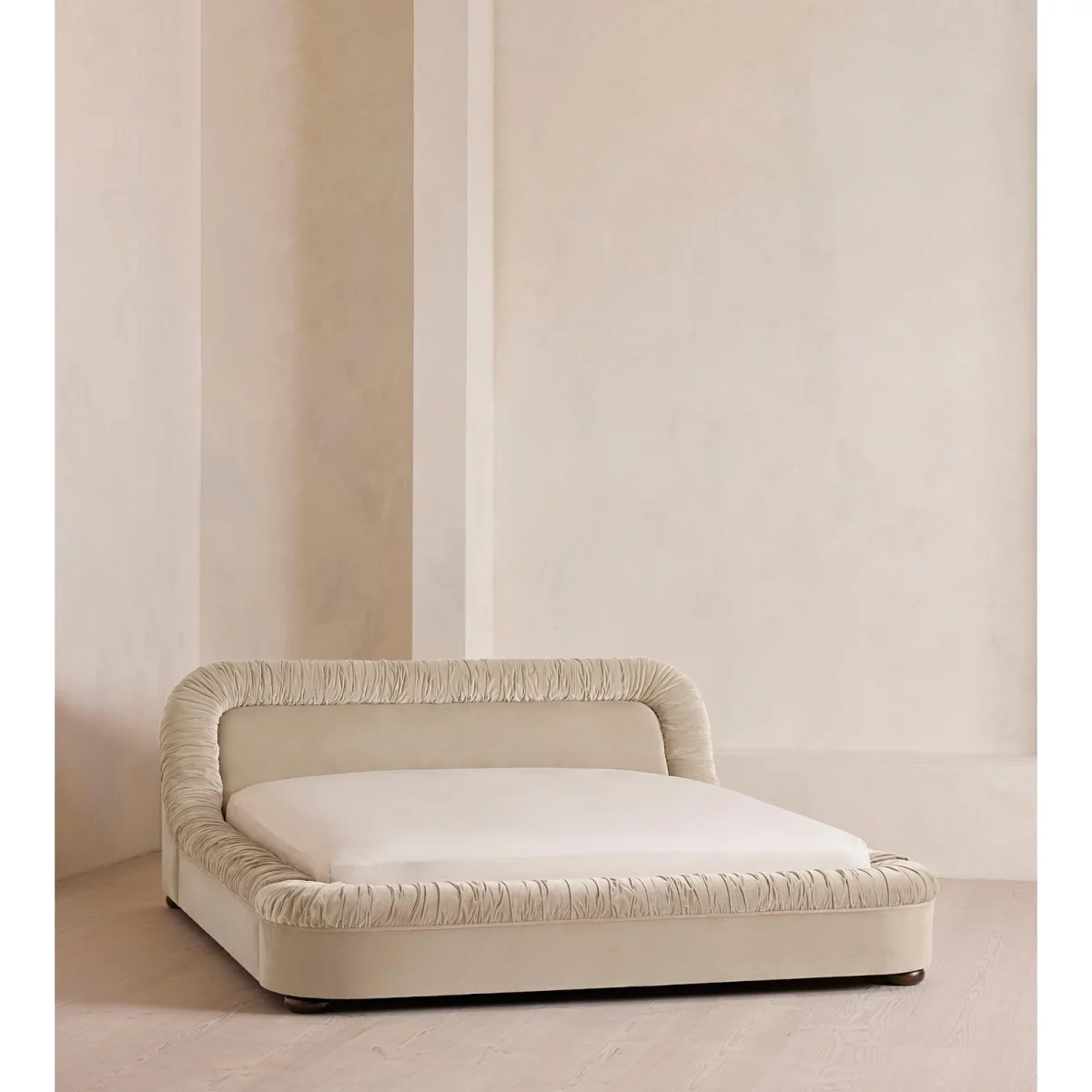 Vara Bed, King, Velvet, Oyster, UK – image 2