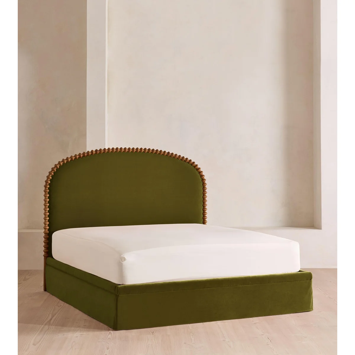 Mika Bed, Superking, Velvet, Olive – image 2