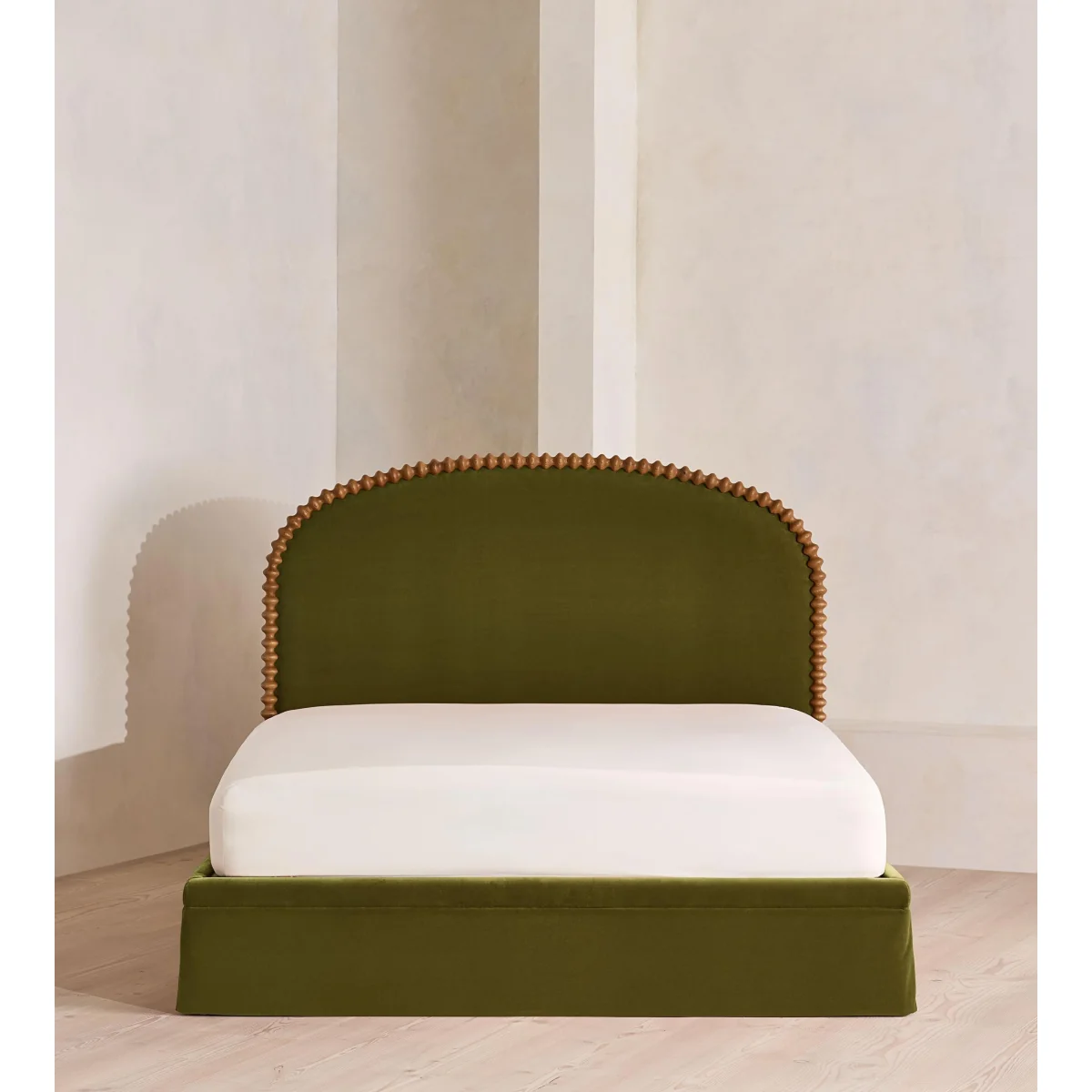 Mika Bed, Superking, Velvet, Olive – image 3