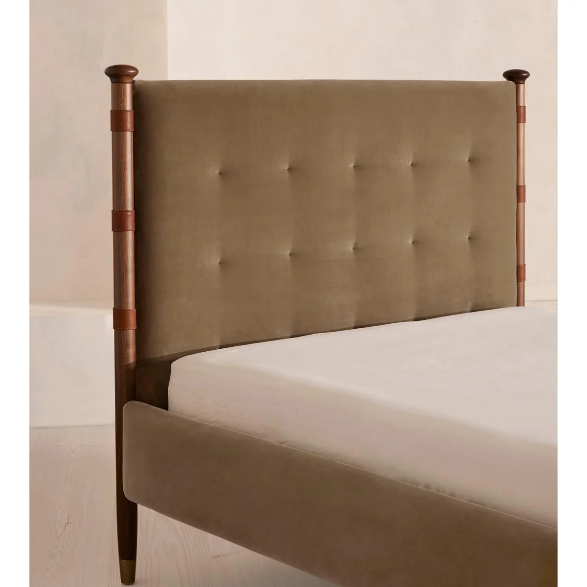 Paolo Bed, Double, Velvet, Truffle, UK – image 4