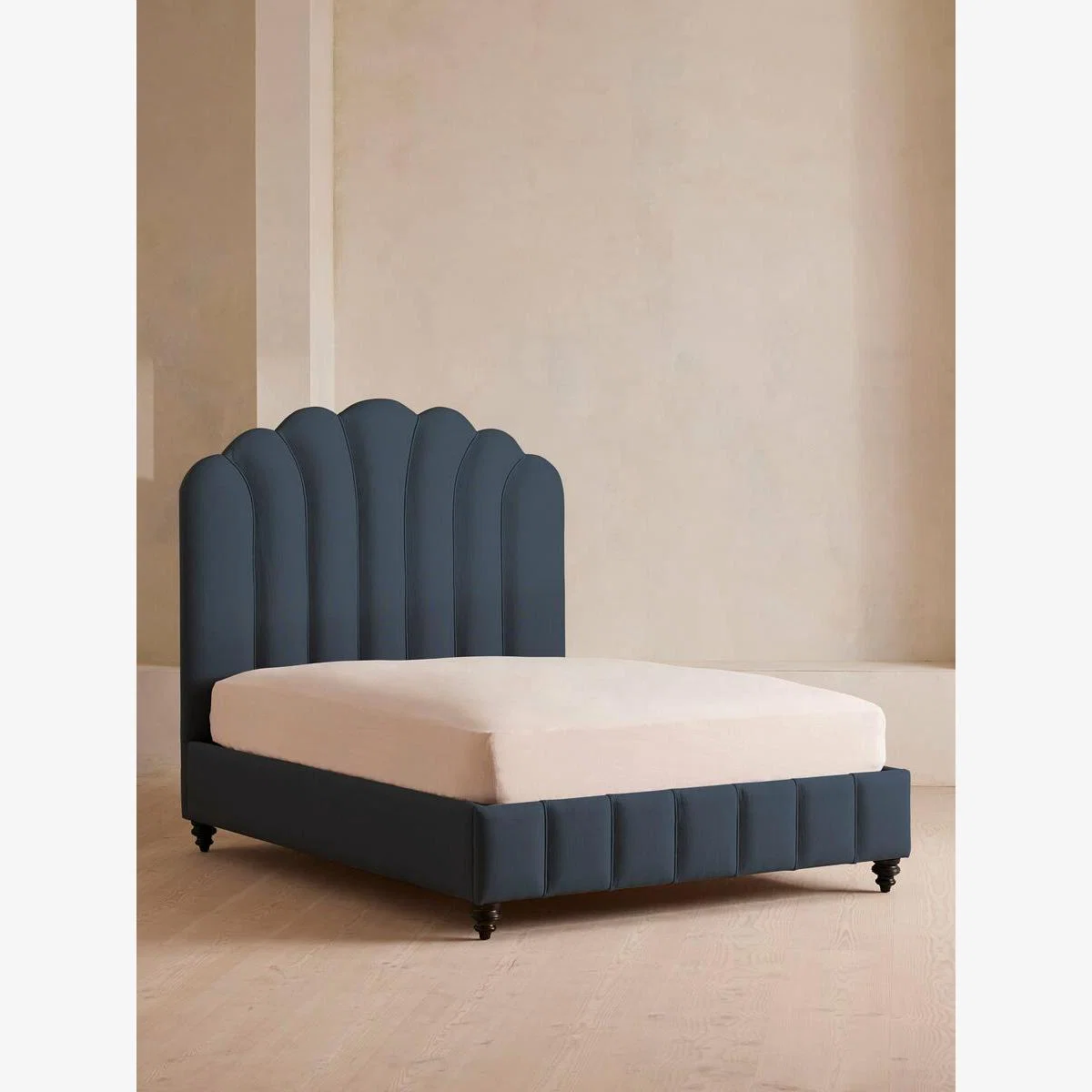 Manette Bed, Emperor, Linen, Prussian Blue – image 1
