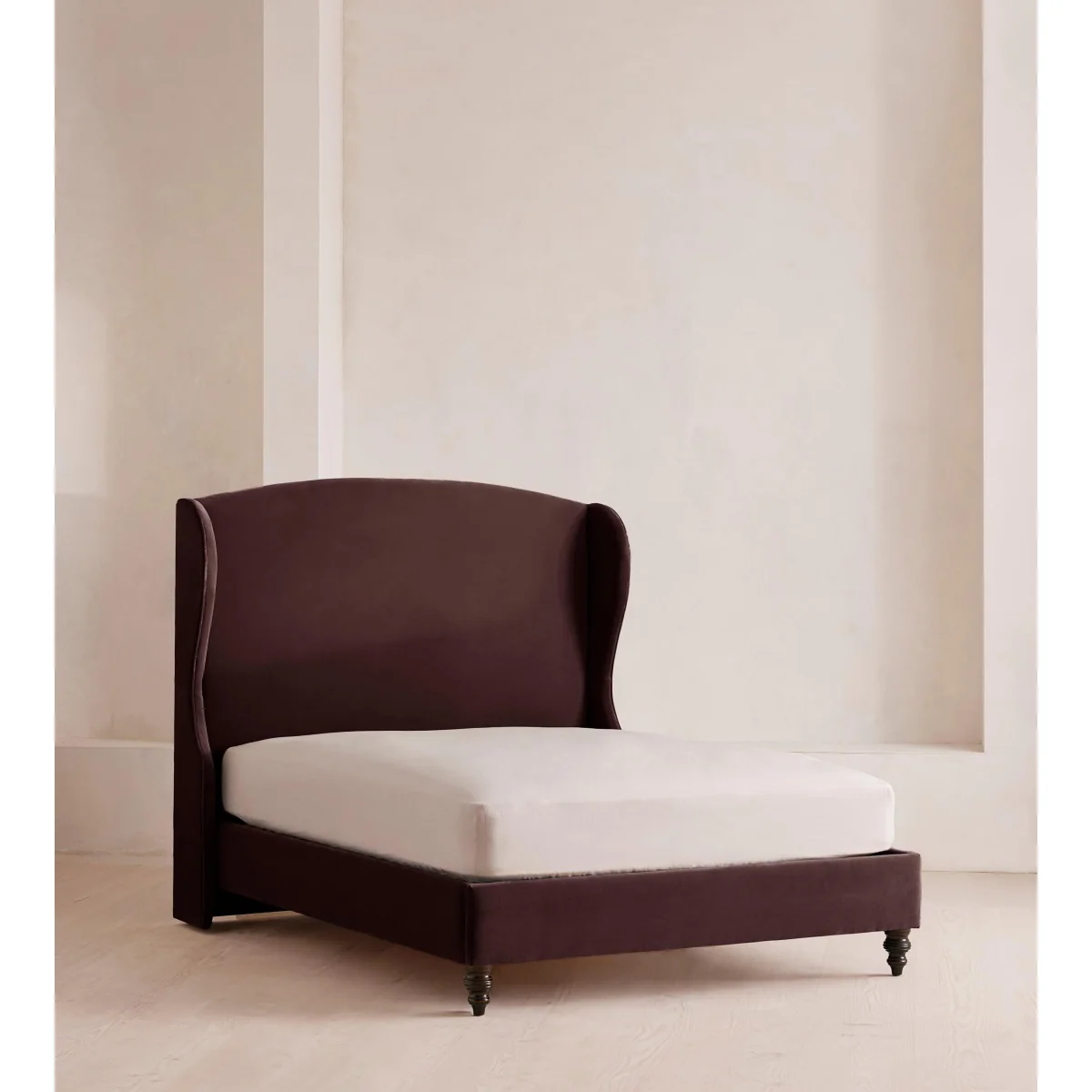 Rivas Bed, Double, Velvet, Aubergine, UK – image 2