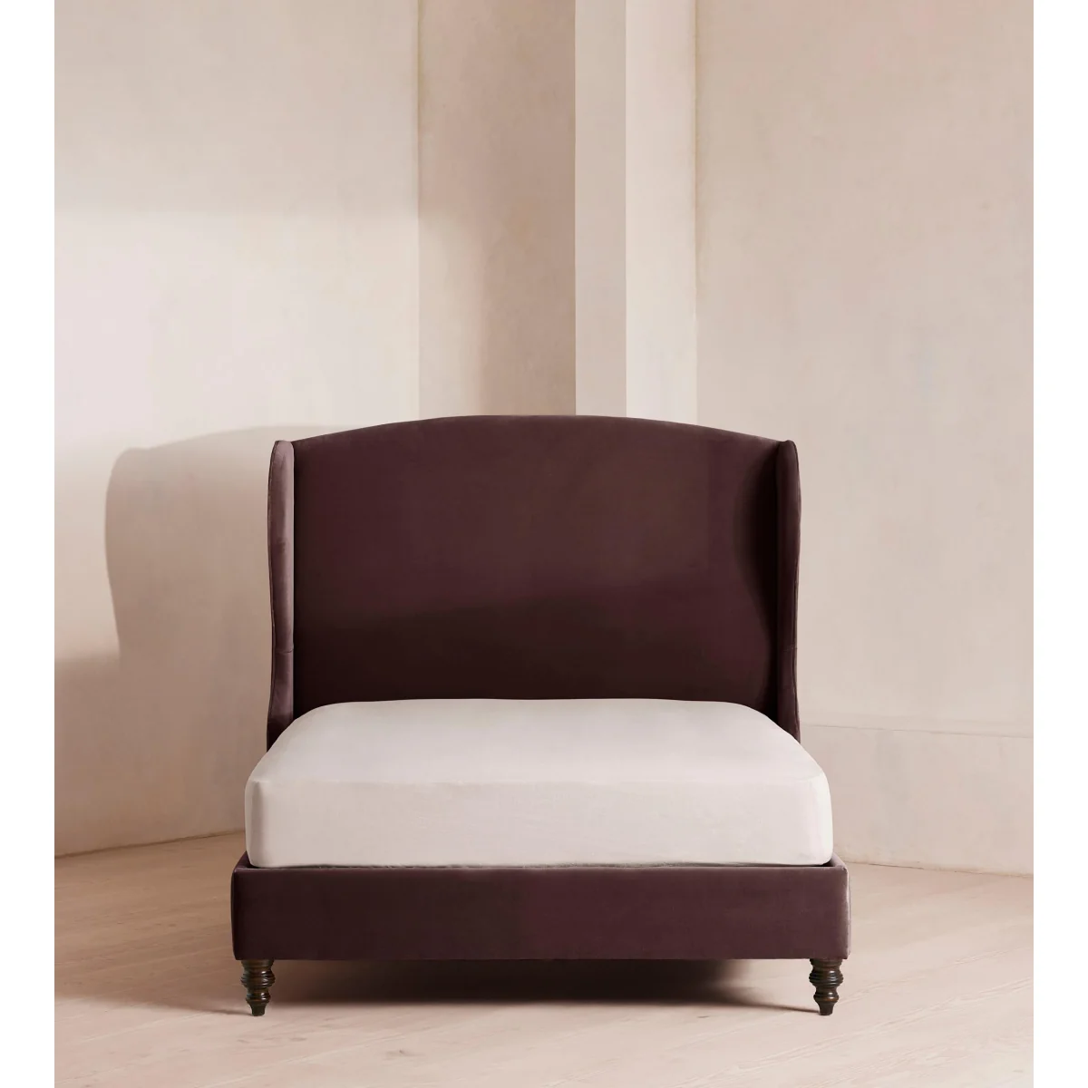 Rivas Bed, Double, Velvet, Aubergine, UK – image 3