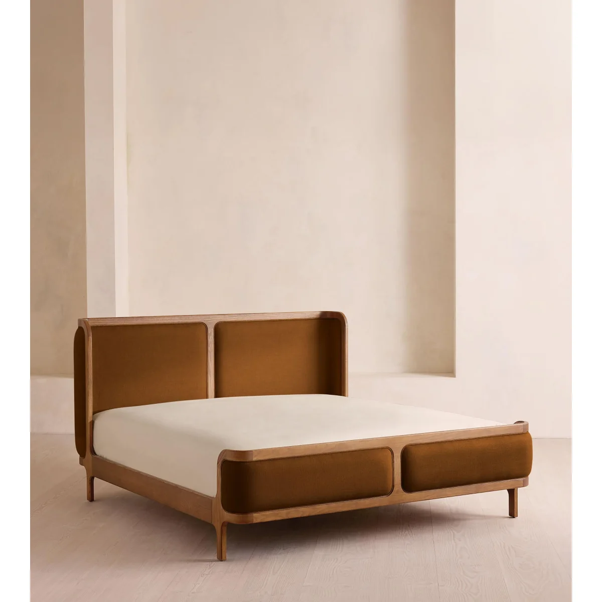 Belsa Bed, Light Wood, Super King, Linen, Terracotta, UK – image 2