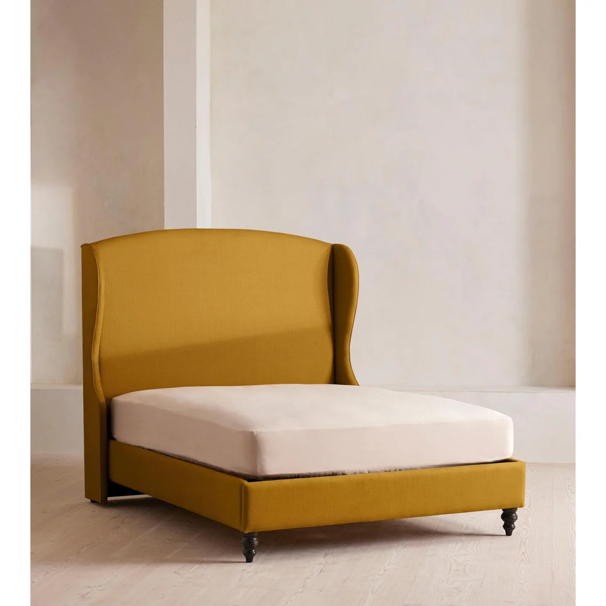 Rivas Bed, Emperor, Linen, Turmeric, UK – image 2