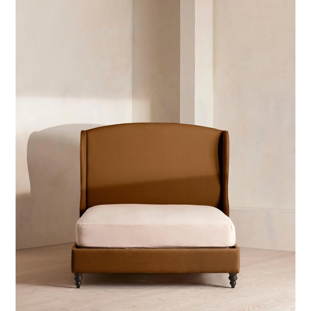 Rivas Bed, Double, Linen, Terracotta, UK – image 3