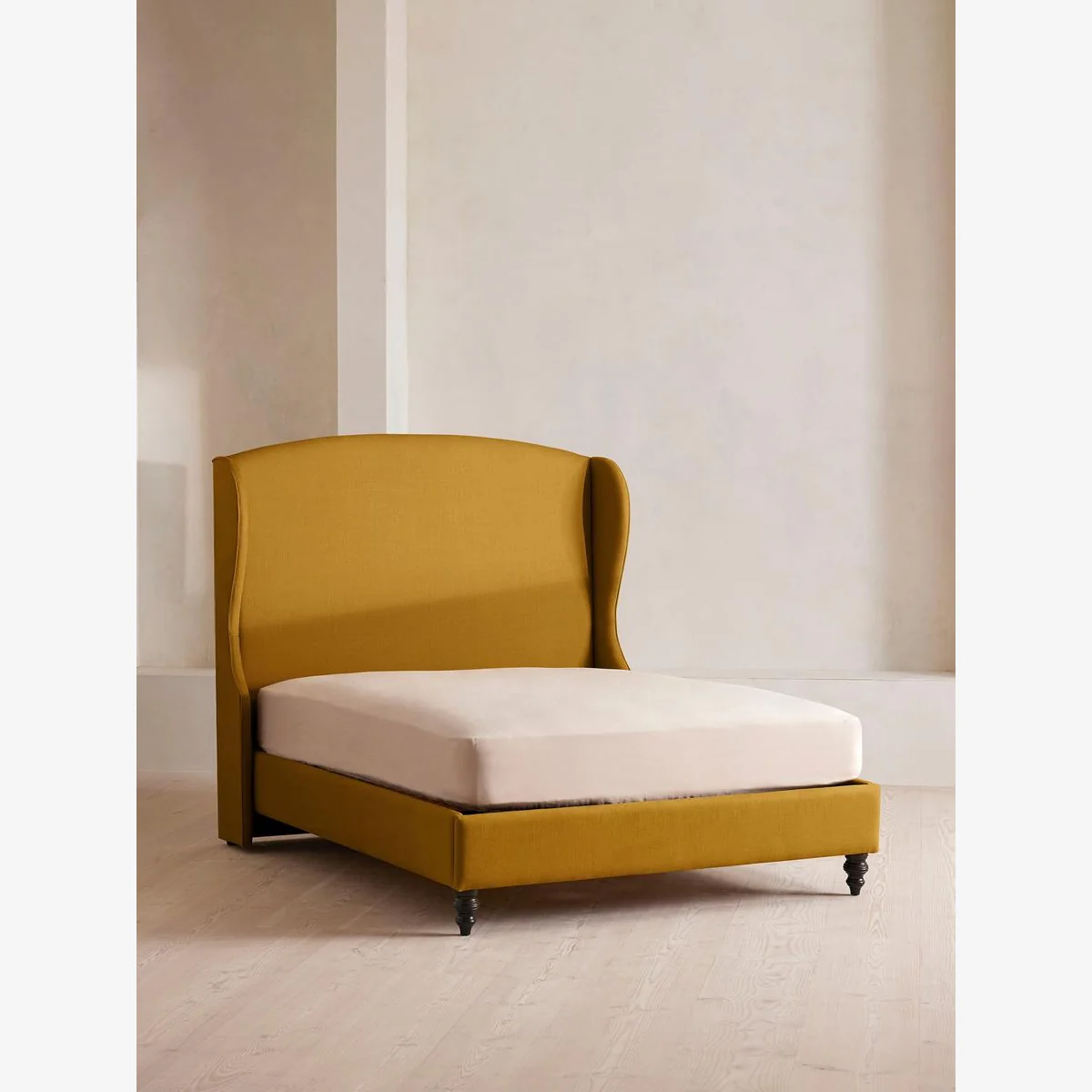 Rivas Bed, Super King, Linen, Turmeric, UK – image 1