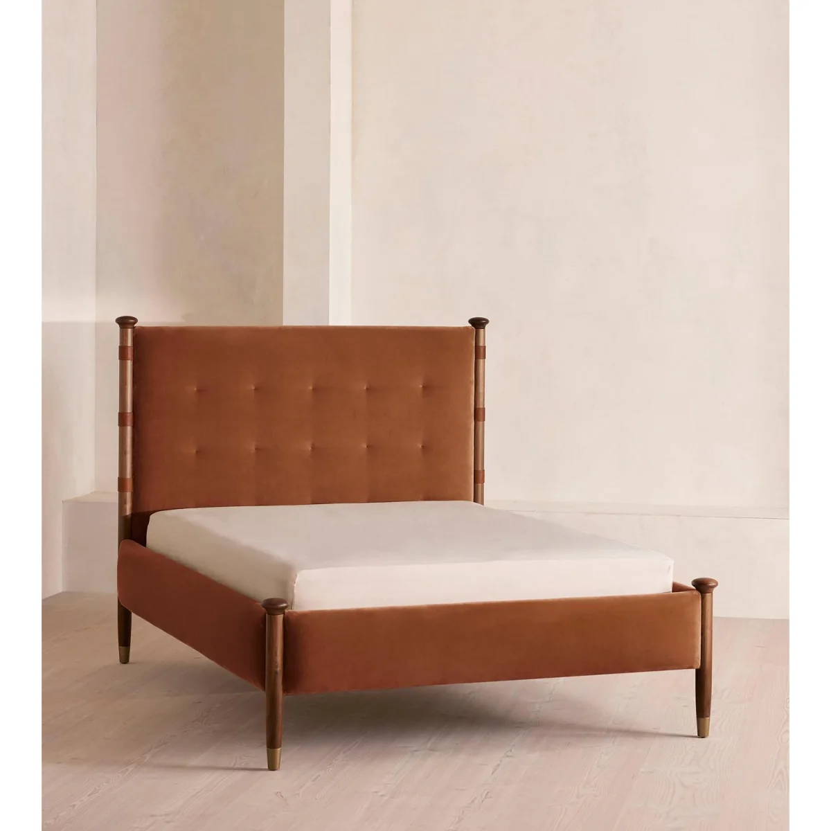 Paolo Bed, King, Velvet, Cinnamon, UK – image 2