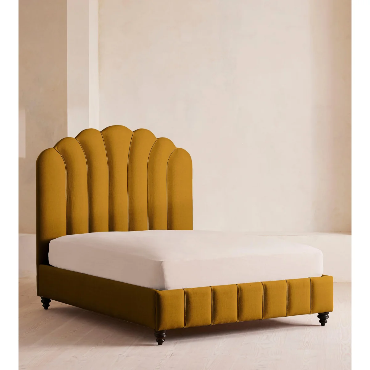 Manette Bed, Double, Linen, Turmeric, UK – image 4