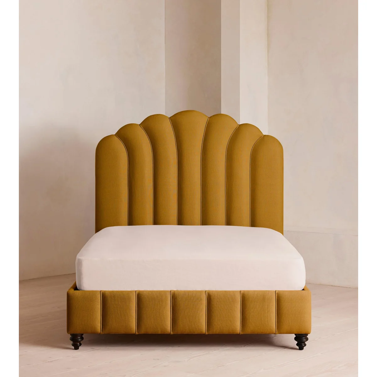 Manette Bed, Double, Linen, Turmeric, UK – image 5