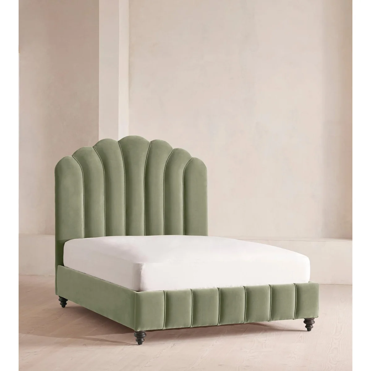 Manette Bed, Double, Velvet, Seafoam, UK – image 2