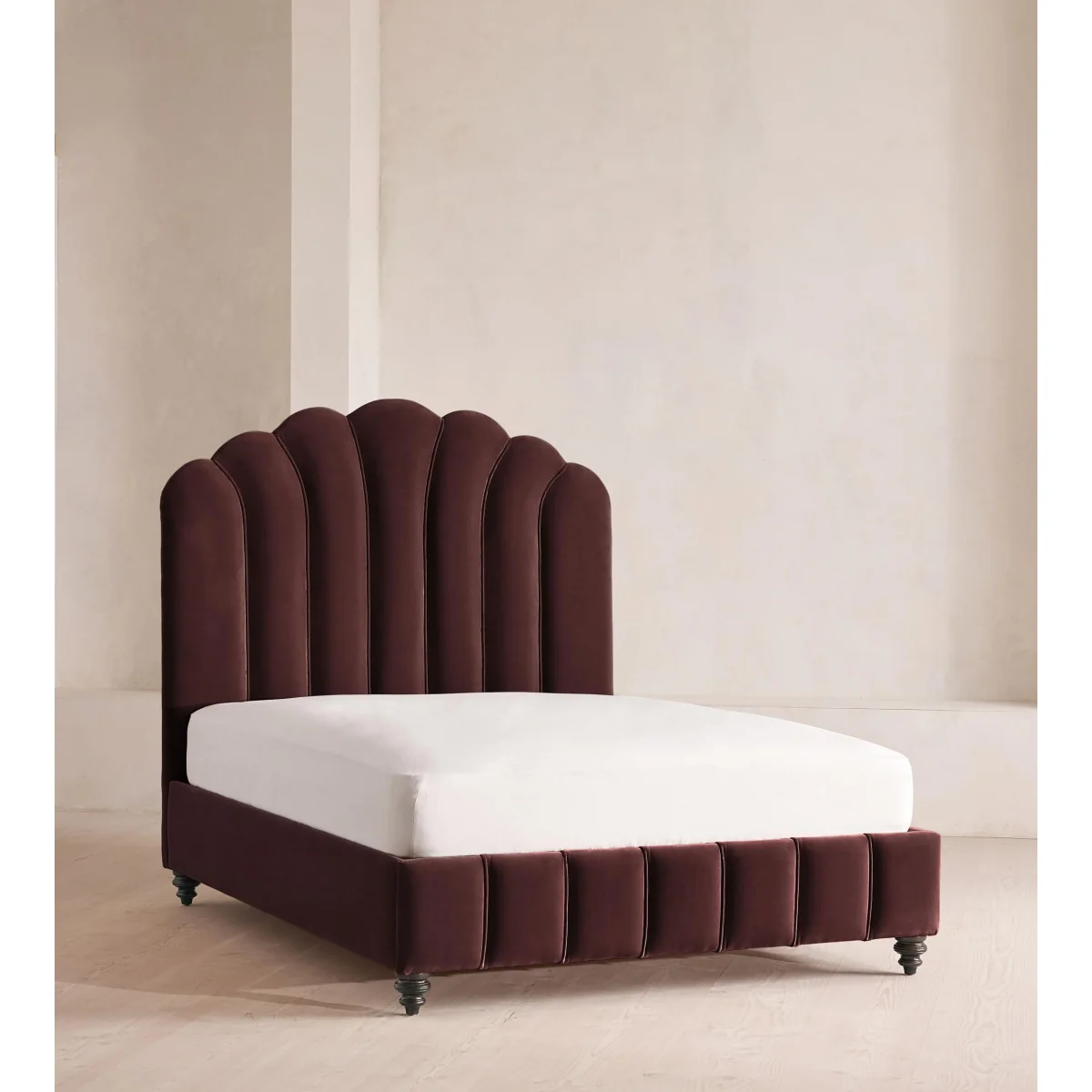Manette Bed, Emperor, Velvet, Aubergine, UK – image 2