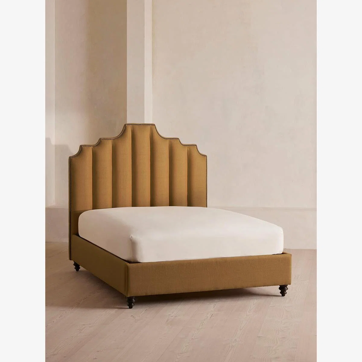 Gerrard Bed, Super King, Linen, Ochre