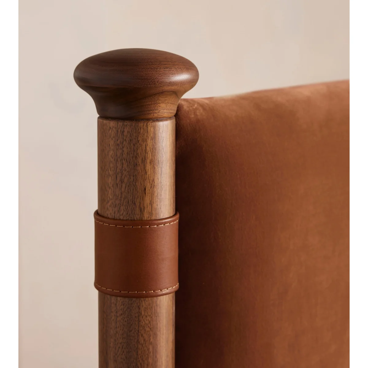 Paolo Bed, Double, Velvet, Cinnamon, UK – image 5