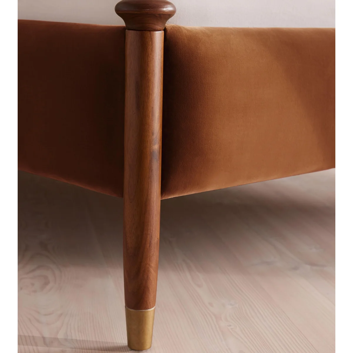 Paolo Bed, Double, Velvet, Cinnamon, UK – image 6