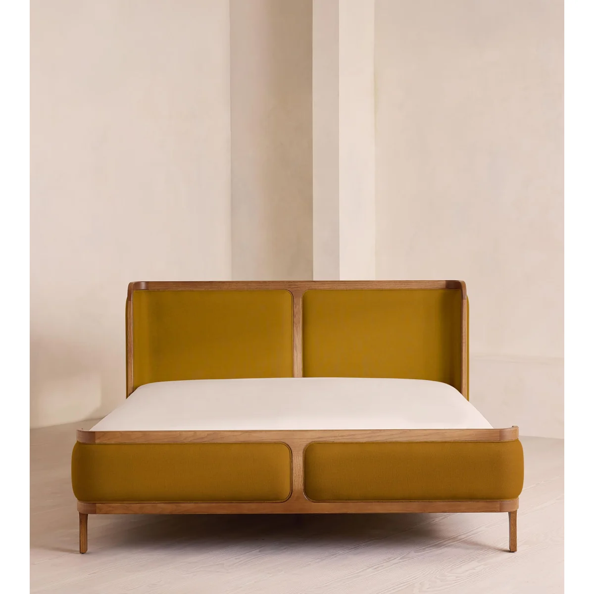 Belsa Bed, Light Wood, Super King, Linen, Turmeric, UK – image 3