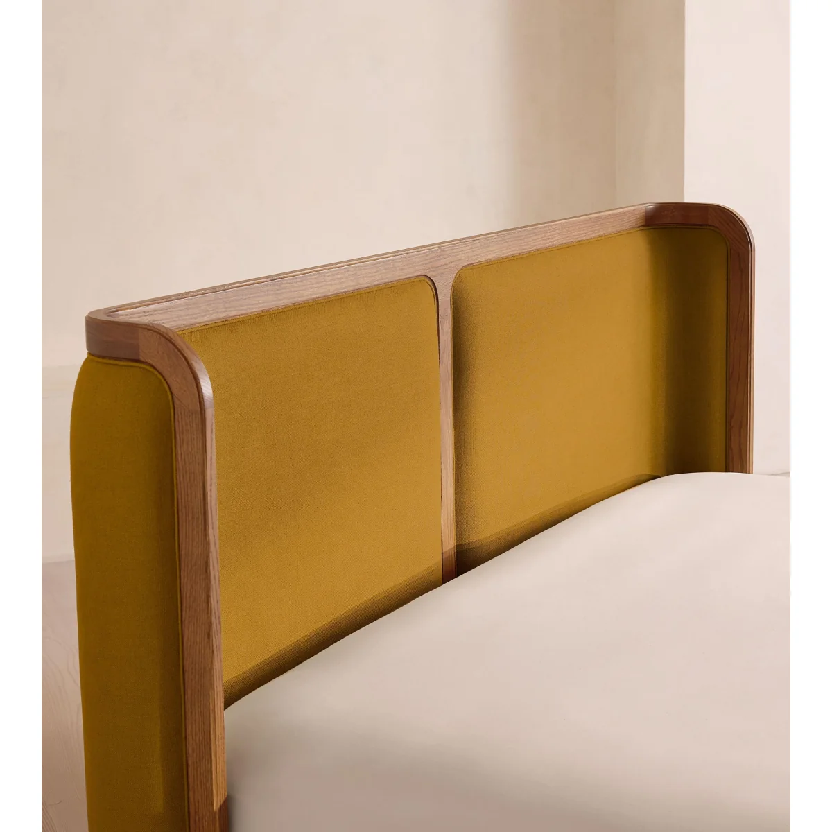 Belsa Bed, Light Wood, Super King, Linen, Turmeric, UK – image 4