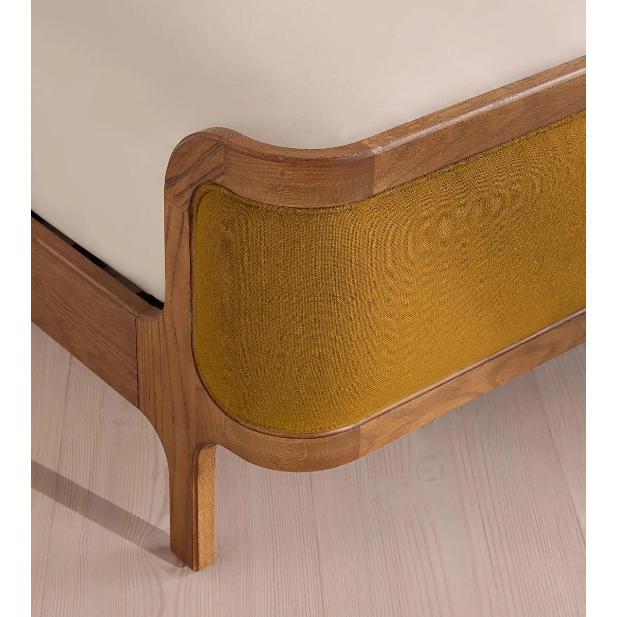 Belsa Bed, Light Wood, Super King, Linen, Turmeric, UK – image 6