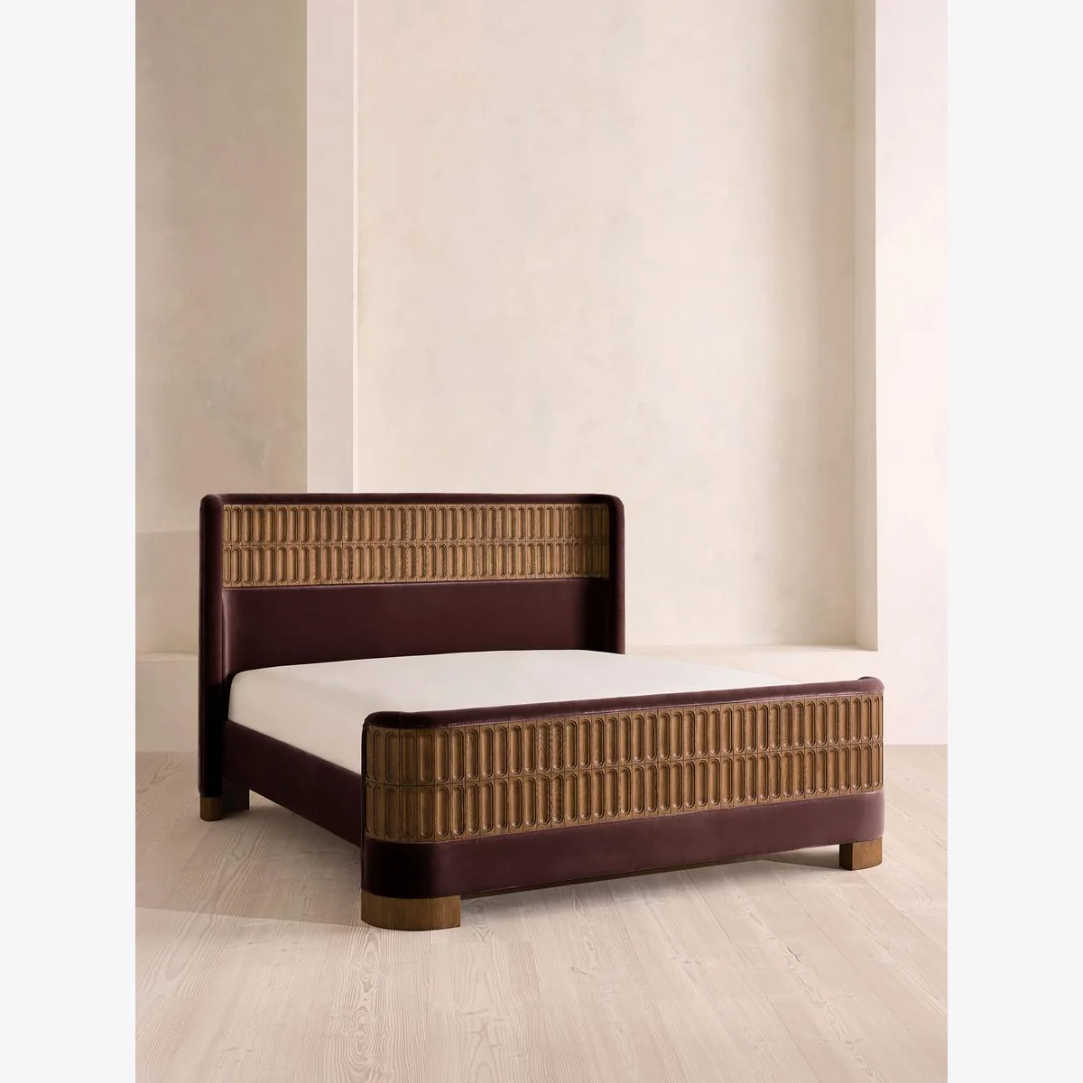 Devon Bed, Super King, Velvet, Aubergine, UK – image 1