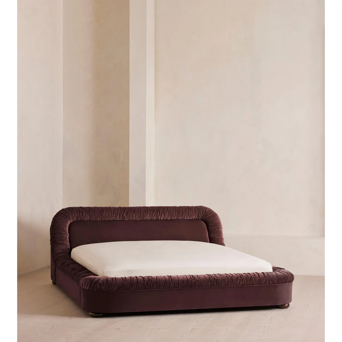 Vara Bed, King, Velvet, Aubergine, UK – image 2