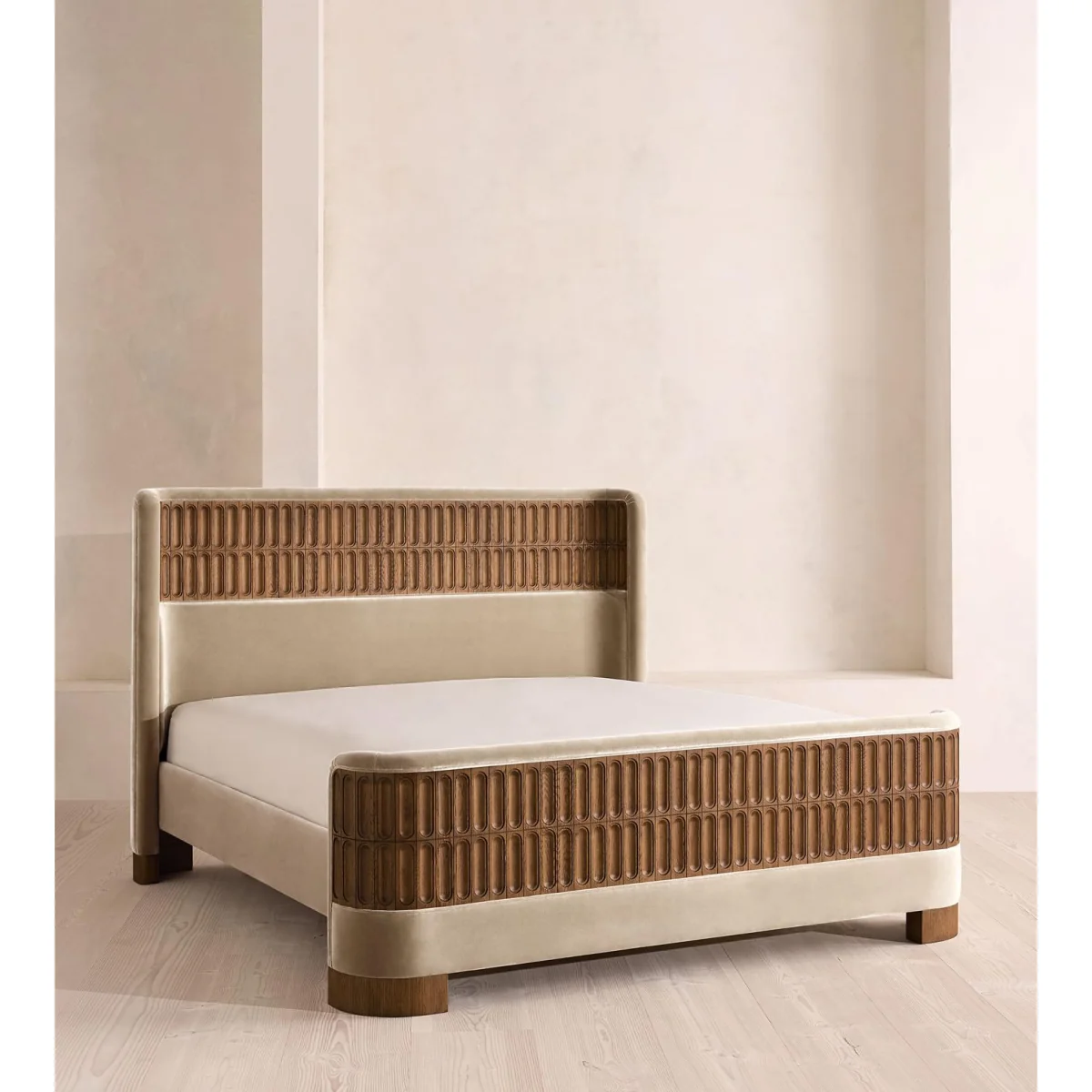 Devon Bed, King, Velvet, Oyster, UK – image 2