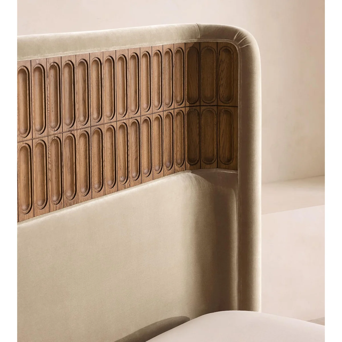 Devon Bed, King, Velvet, Oyster, UK – image 4