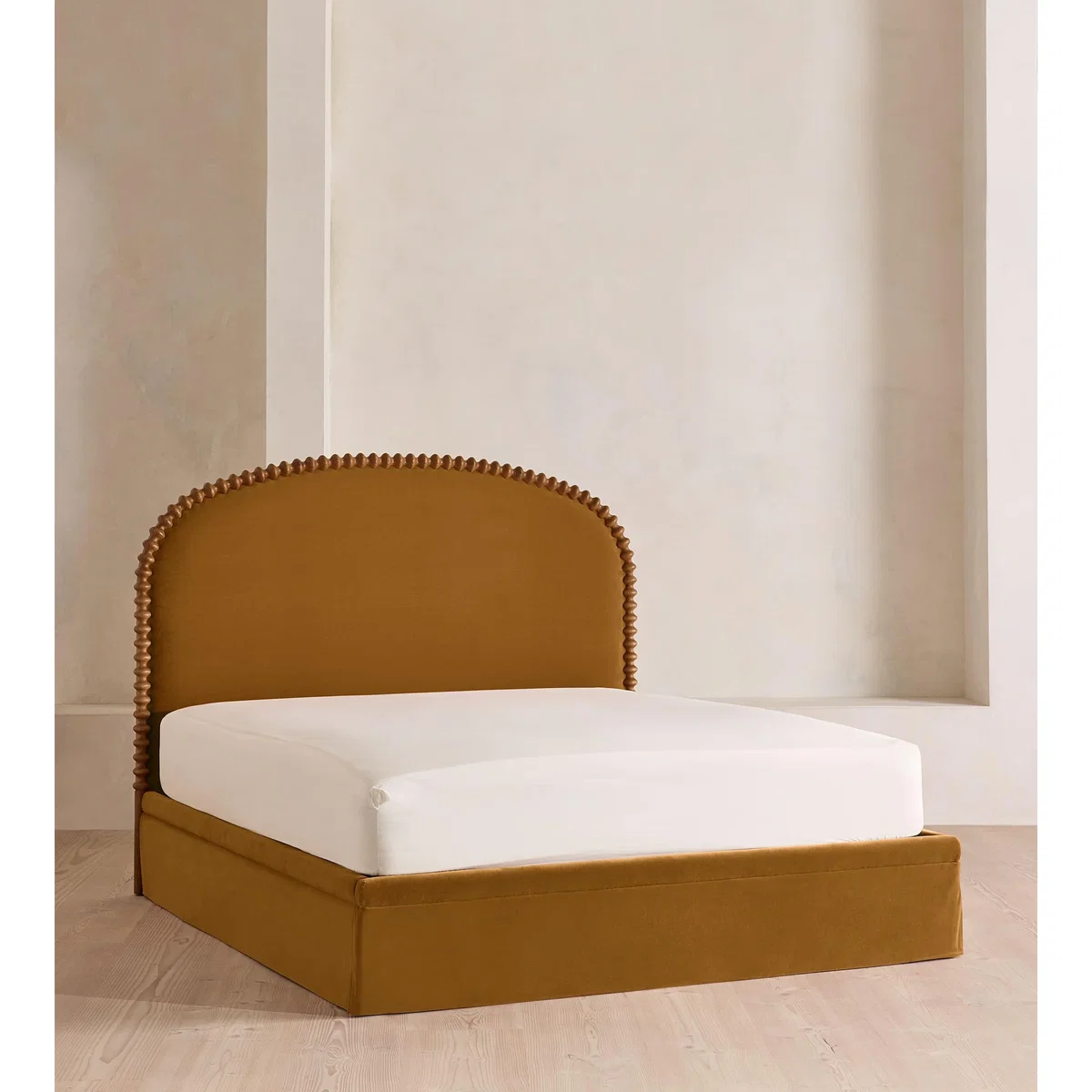 Mika Bed, Superking, Velvet, Mustard – image 2